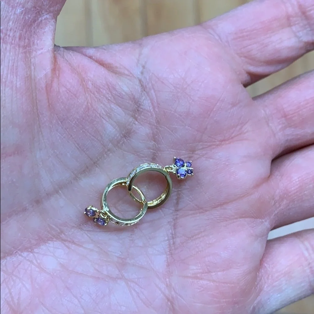 Gold Plated Huggies Butterfly Hoop Earrings